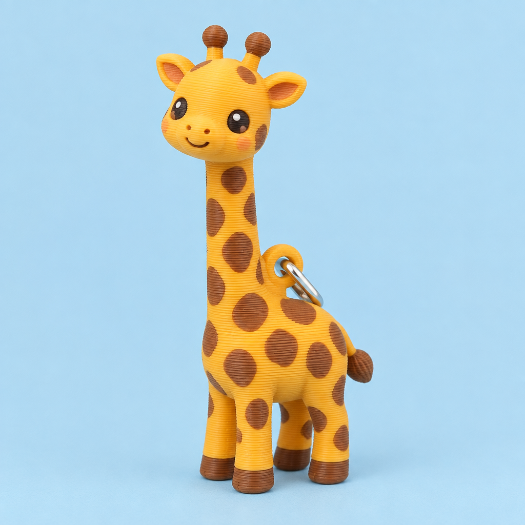 3-D printed Giraffe Bag Buddy charm