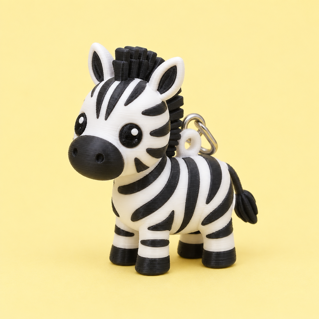 3-D printed Zebra Bag Buddy charm